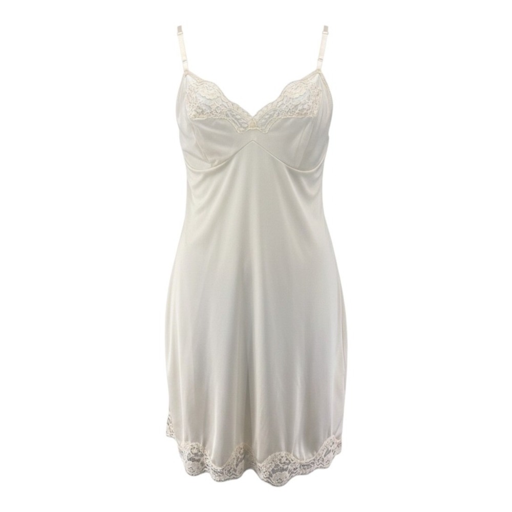 Vintage Adonna Slip Dress 42 USA Cream Bridal Bridesmaid Honeymoon Glamorous